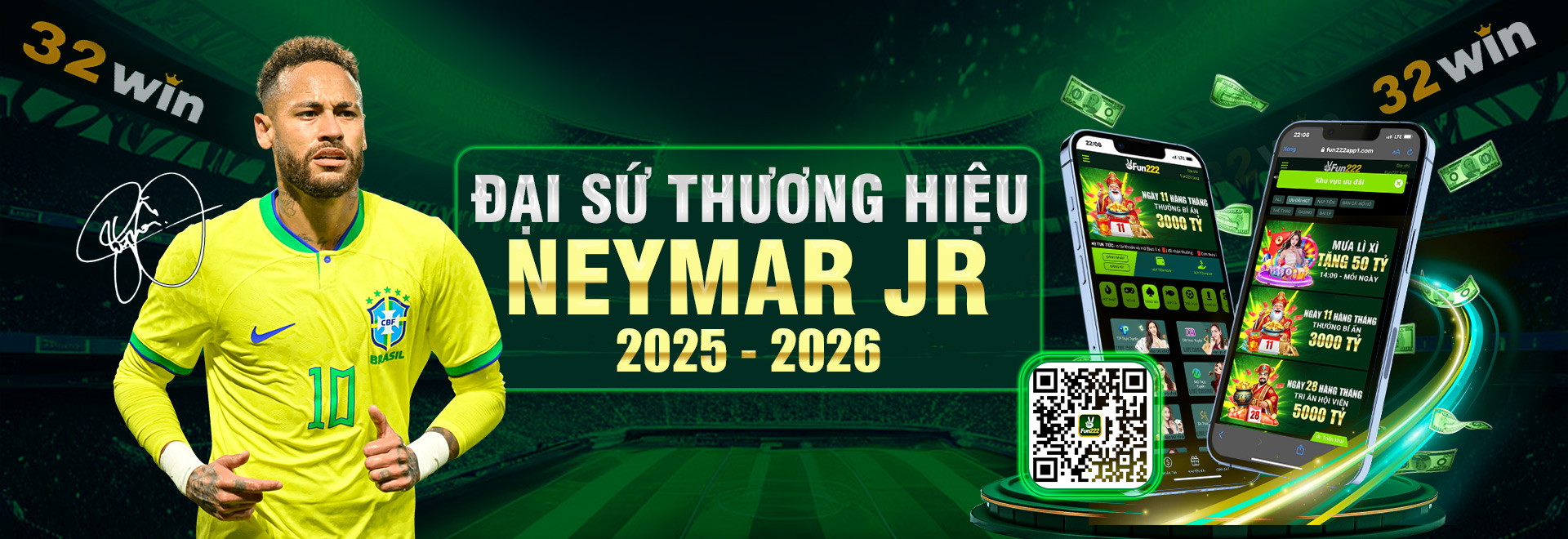 Banner game 32win đại sứ thương hiệu
