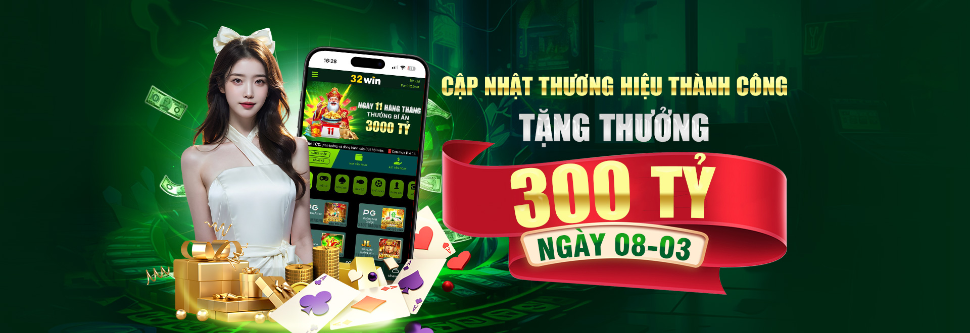 Banner game 32win nhận thưởng 300 tỷ